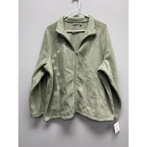 Croft & Barrow Fleece Jacket with Embroidered Winter Motifs